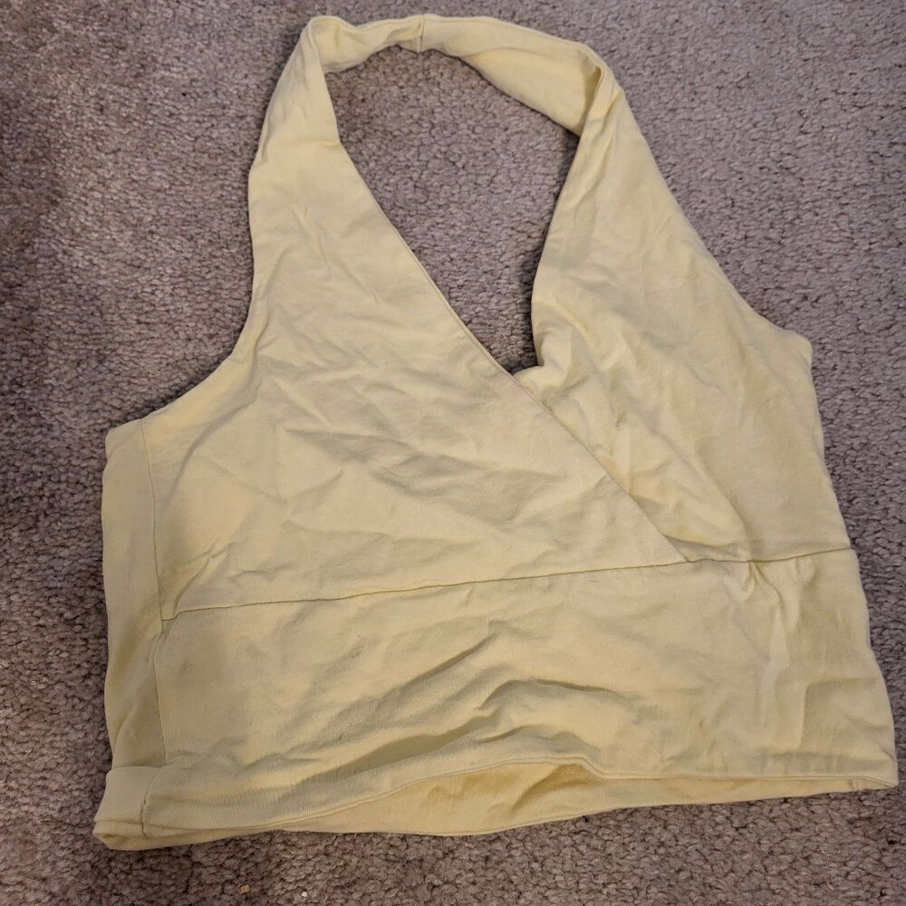 Yellow Halter Crop Top